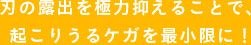 刃の露出を極力抑えることで、 起こりうるケガを最小限に！
